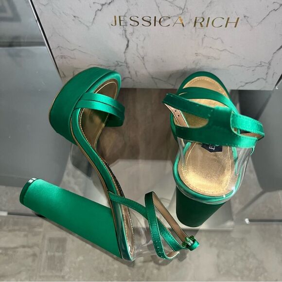 Jessica Rich Green Platform Sandals, New, Size 39 - Picture 7 of 14